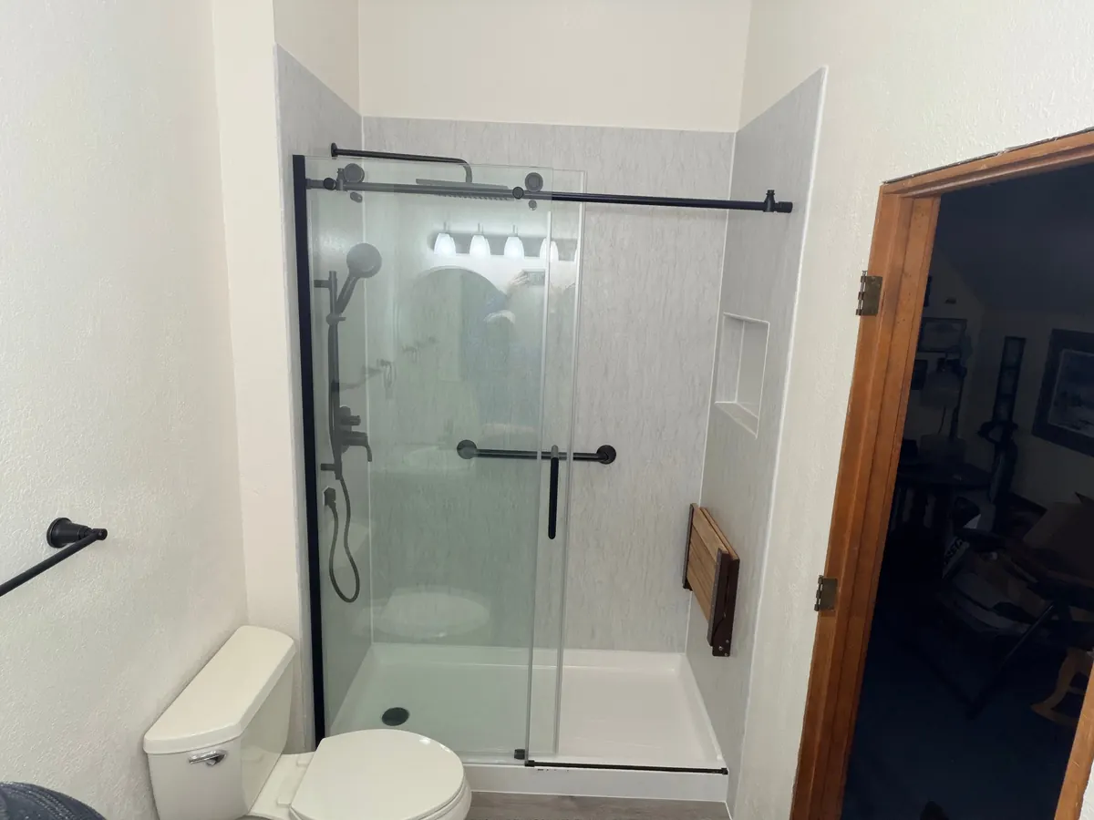 Tub-to-shower conversion, upstairs bath — Eagle River — after